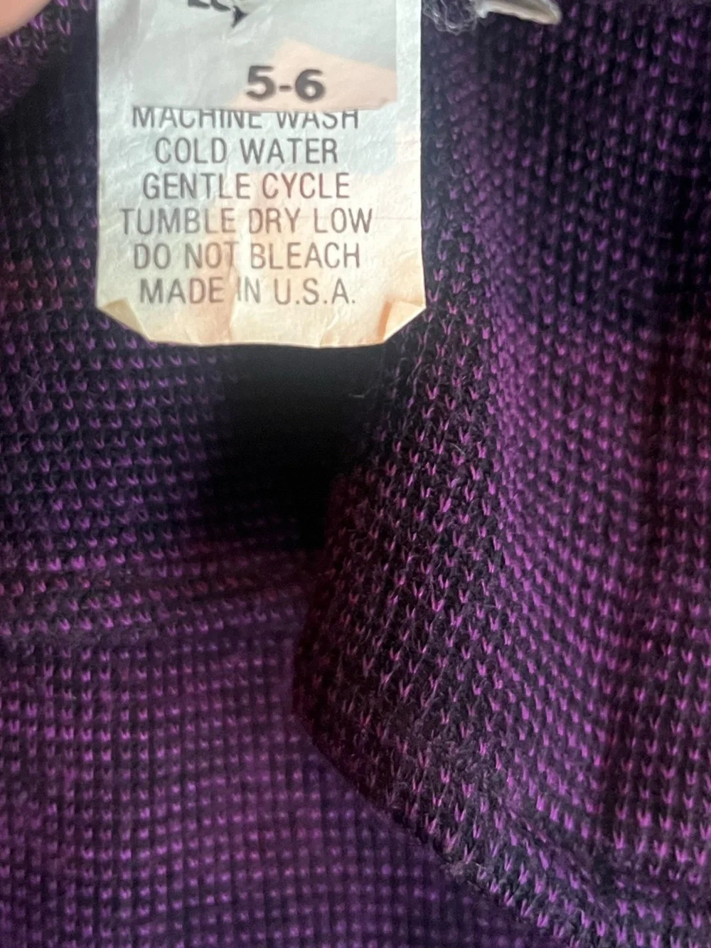 Vintage LE-AL Purple Black Skirt Suit Peplum Jacket Midi USA Made Sz 5-6 Artsy